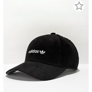 NWOT! adidas Originals Trefoil Black Corduroy Snapback Hat